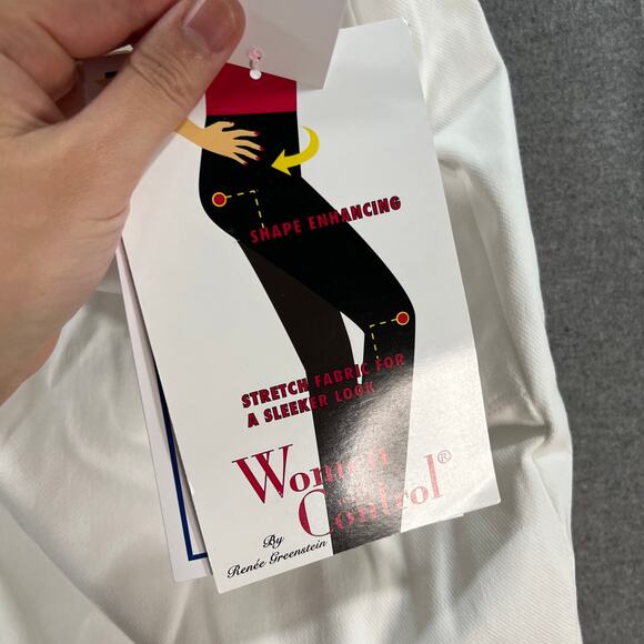 Women with Control Prime Stretch Denim Tummy Control Pant White Petite X-Large - Picture 9 of 10